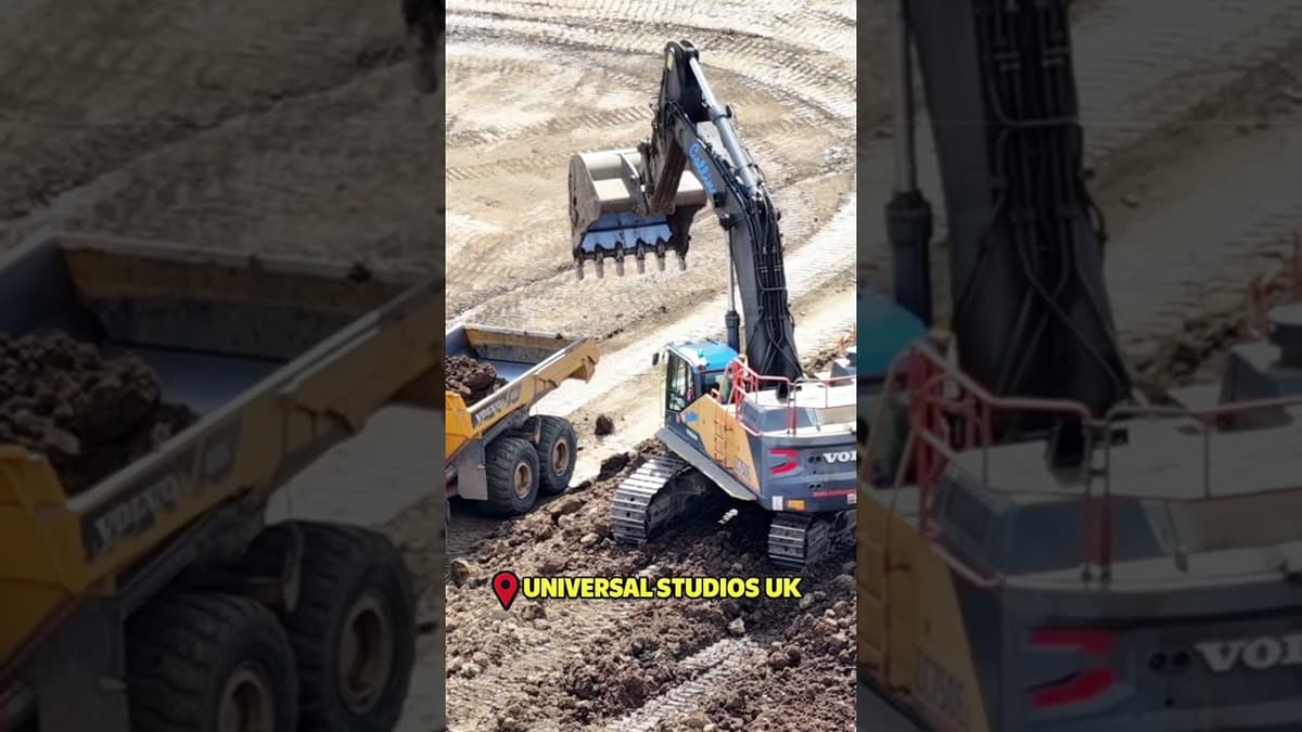 Watch This Digger Shake It! Construction Site Shenanigans! #shorts