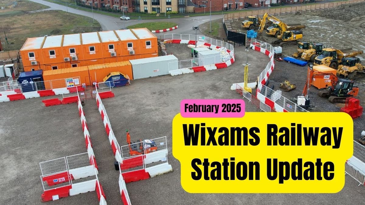 Wixams railway station update February 2025 - #Construction #Drone #Railway