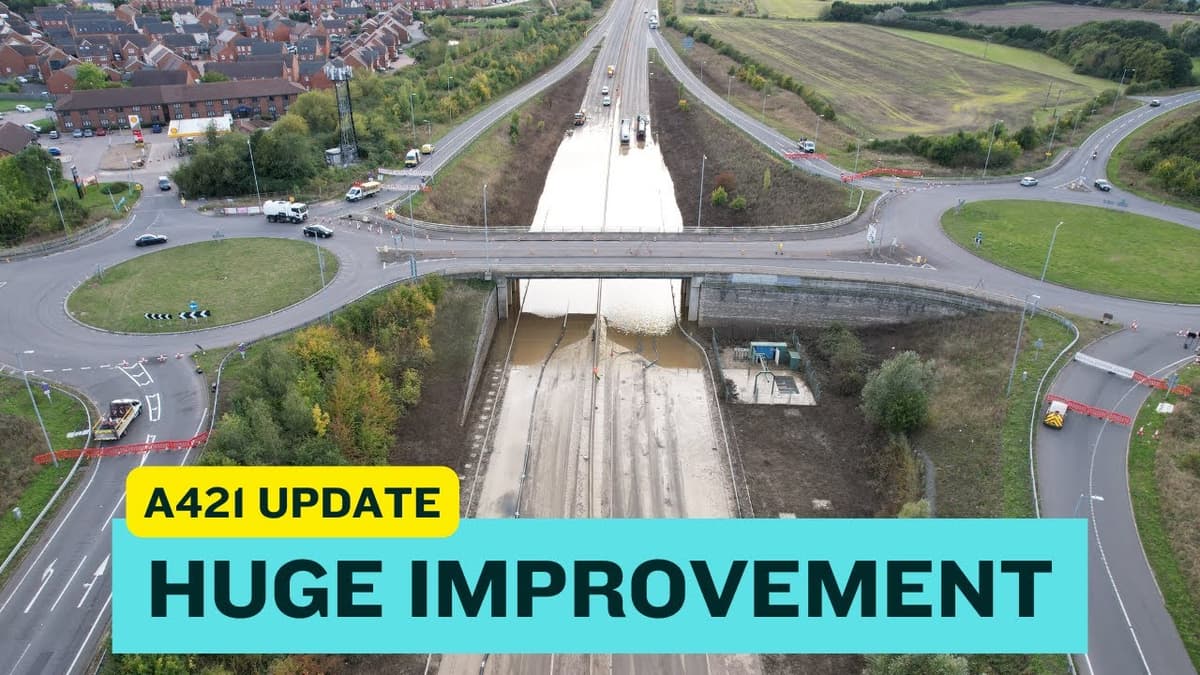 HUGE Improvement on the A421 flood | #Bedford #Flood #England #UK #Drone #dji